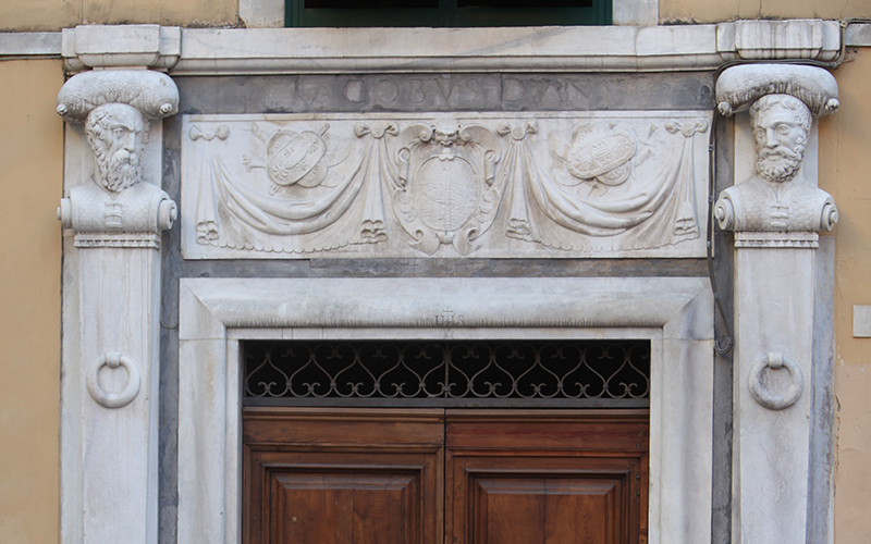 carrara, marble portal of diana house