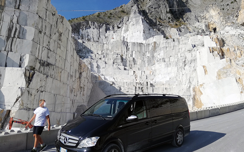 visiting the marble quarries by minivan