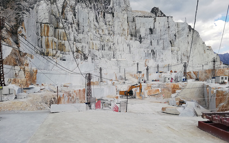 visiting an open cast marble quarry