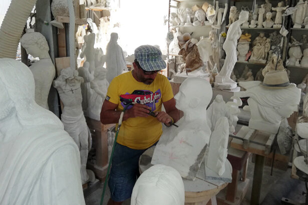 carrara marble sculptor at work