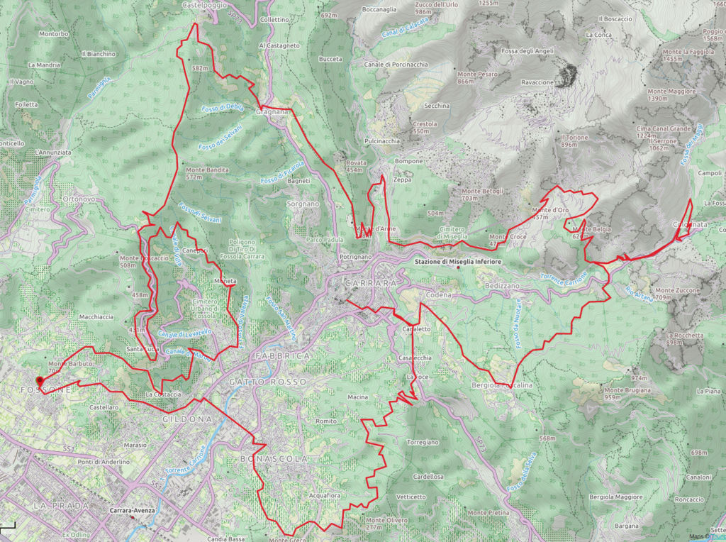 map of the aronte's trail