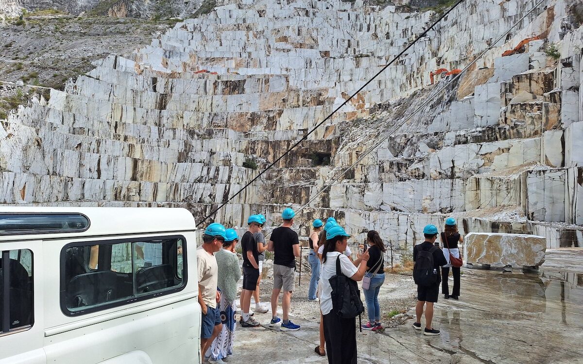 group during the 4x4 tour of the marble quarries