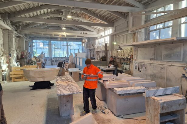 Carrara marble processing factory visit designers