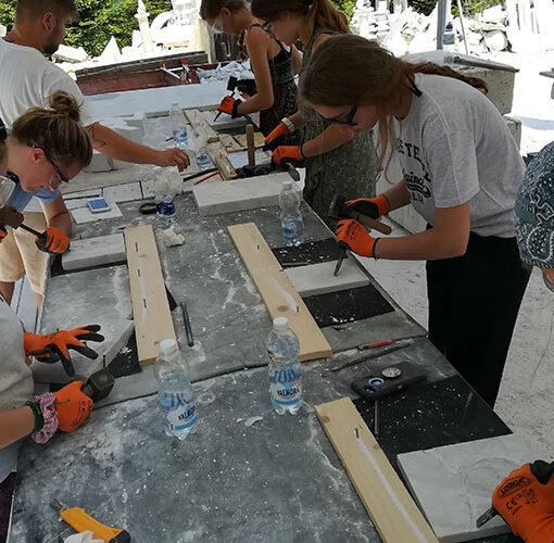 itinerari per studenti alle cave di marmo, laboratorio di scultura
