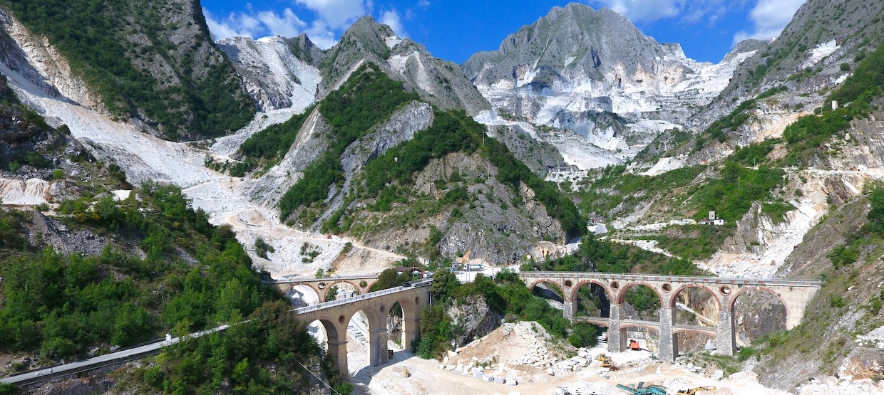 tour alle cave di marmo di carrara, veduta panoramica