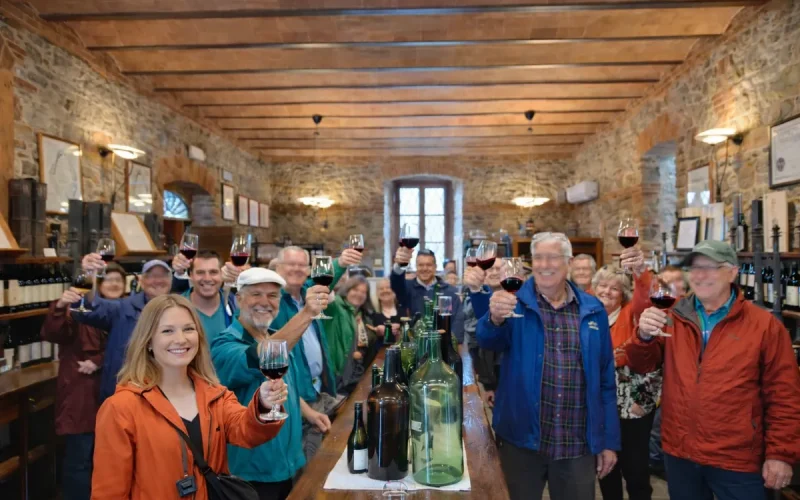 corporate incentive wine tasting toast in Carrara Italy